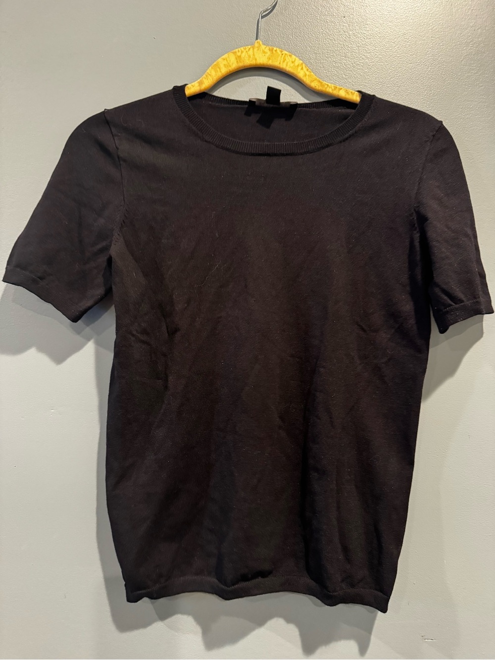 Ann Taylor Black Stretch Knit Short Sleeve Top Size S